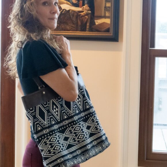 New, Jewell By Thirty One, Reversible Cotton Knit Tote Bag - Picture 1 of 16